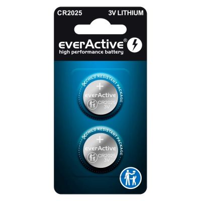 EVERACTIVE MINI CR2025 LITHIUM-AKKU, 2er-Blisterpackung CR20252BL