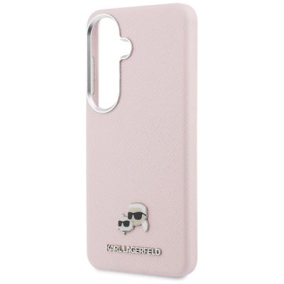 6. Karl Lagerfeld Saffiano KC Metal Logo MagSafe Hülle für Samsung Galaxy S26+ - Pink