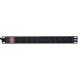 GEMBIRD Rack-Stromleiste (PDU) 10-fach Steckdosenleiste C13, 1 HE, 16 A, C20-Stecker, 2 m