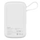 3. Baseus Qpow Digital Display Powerbank mit Schnellladung 10000 mAh 22,5 W QC/PD/SCP/FCP mit integriertem USB-C-Kabel weiß