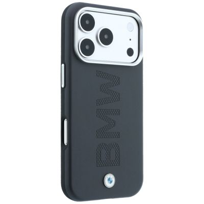 4. BMW-Logo-zentrierte MagSafe-Hülle für iPhone 17 Pro / 18 Pro – Grau