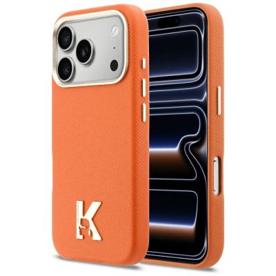 Karl Lagerfeld MagSafe Hülle mit Karl-Kopf-Logo für iPhone 17 Pro Max – Orange