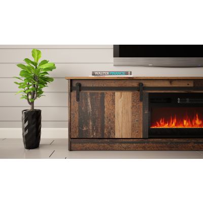 5. GRANERO TV-Schrank + Kamin 200x56,7x35 Altholz