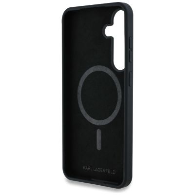 7. Karl Lagerfeld Silikon-Graffiti-Ikonik-Logo-bedruckte MagSafe Samsung Galaxy S25 Hülle Schwarz