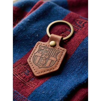 4. FC Barcelona Schlüsselanhänger, original lizenziertes Lederwimpel BLL7061