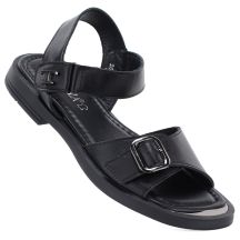 Schwarze Damen-Ledersandalen Vinceza 26-62303
