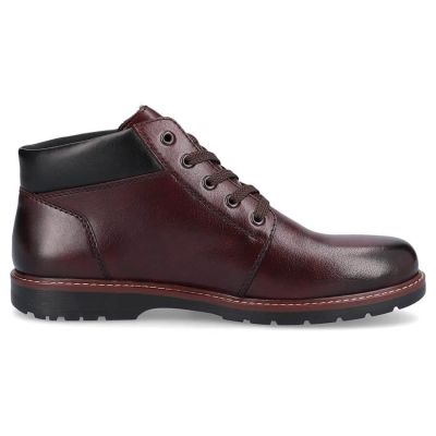 35. Rieker M RKR625 bequeme Lederstiefelette mit Wollfutter, braun