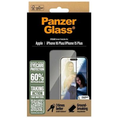 4. PanzerGlass EyeCare Displayschutzfolie iPhone 16 Plus 6,7" Ultra-Wide Fit 2867