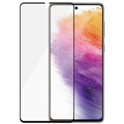 4. PanzerGlass E2E Regular gehärtetes Glas für Samsung Galaxy A73 – mit schwarzem Rahmen