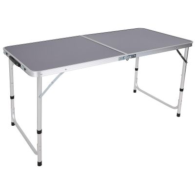 4. Klappbarer Campingtisch 120 x 60 x 70/62/55 cm, Grau