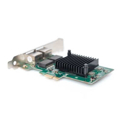 11. DIGITUS PCIE-Netzwerkkarte, kabelgebunden, 2x RJ45, Gigabit 10/100/1000 Mbit/s, niedriges Profil, DN-10132