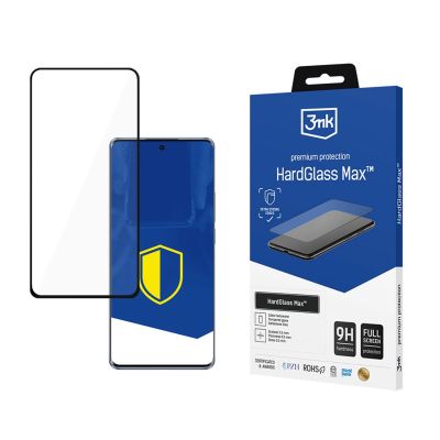Verstärktes, vollflächiges gehärtetes Glas 3MK HardGlass Max Schwarz für Oppo Reno 10 (CPH2531) / Pro