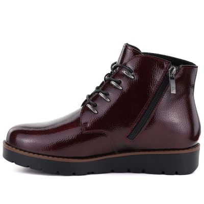 7. Damen-Keilstiefeletten aus Lackleder in Burgunderrot von Potocki (Z25-JE19360)
