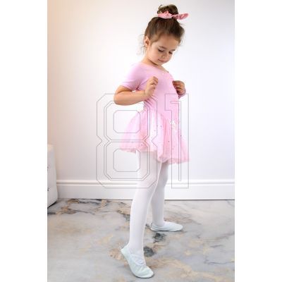 6. Jr Nazo Leder Tanzballettschuhe mit Gummibändern Weiß