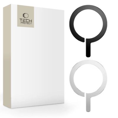 MagSafe Tech-Protect MetalRing universal magnetisch - schwarz / silber (2 Stück)