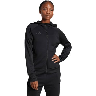 7. adidas Tiro 25 Hoodie mit durchgehendem Reißverschluss für Damen, Schwarz, JD9079