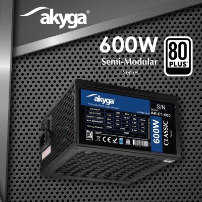 7. Akyga AK-C1-600 Netzteilmodul 600W 24-Pin ATX Schwarz