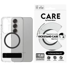 CARE by PanzerGlass Feature Black Kickstand & QI Case für Samsung Galaxy S25 – transparent