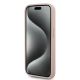 5. Karl Lagerfeld Leder-Monogramm-Metall-Logo-Hülle für iPhone 15 Pro – Rosa