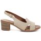 2. Beige Sergio Leone SK578-S Damen-Blockabsatzsandalen aus Leder