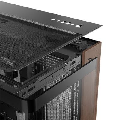5. Antec C Curve Holz Full Tower Schwarz, Transparent, Holz