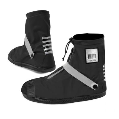 Perletti wasserdichte schwarze Schuhüberzieher, niedrig, Gr. M