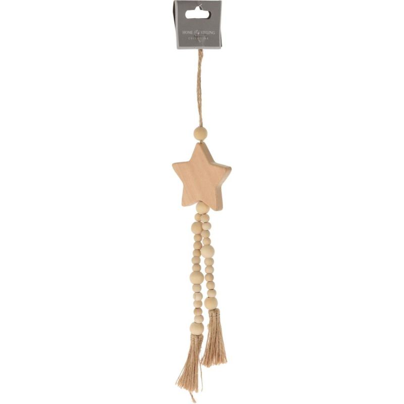6. Dekorativer Anhänger im Boho-Stil, Öko-Natur, Holzstern