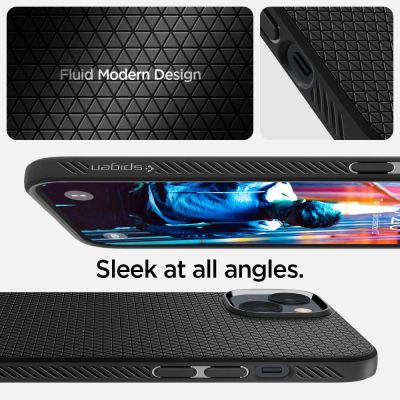 7. Spigen Liquid Air Hülle für iPhone 14 Plus – Mattschwarz