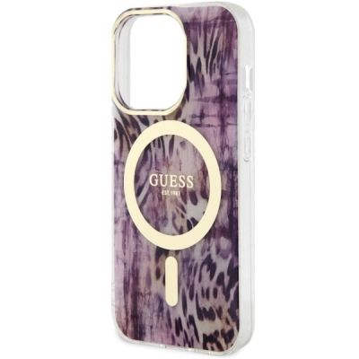 6. Guess GUHMP14XHLEOPWP iPhone 14 Pro Max 6.7" pink/pink Hardcase Leopard MagSafe