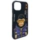 6. Nimmy Cool&Cute 2.0 Monkey Hülle für iPhone 15 - Schwarz