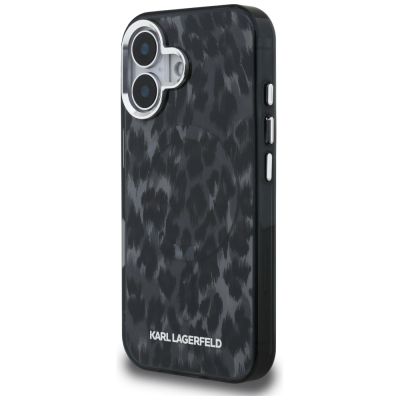 2. Karl Lagerfeld IML MagSafe-Hülle mit Leopardenmuster für iPhone 16 – Schwarz