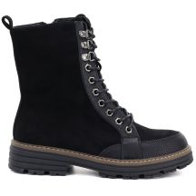 Schwarze Wildleder-Ankle-Boots für Damen, M.Daszyński SA259-4