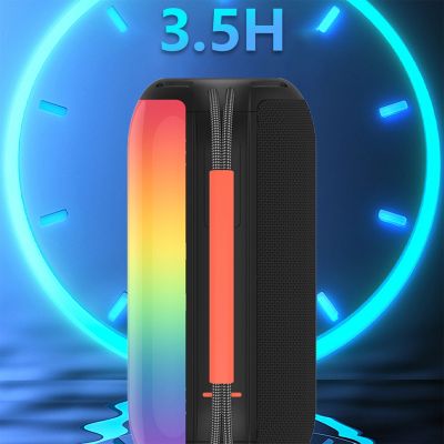 13. Dudao Y21 Kabelloser Lautsprecher mit RGB-Hintergrundbeleuchtung, Bluetooth 5.3 – Schwarz