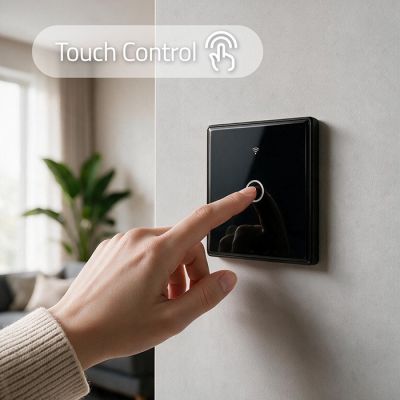 3. QOLTEC LICHT-EIN/AUS-SCHALTER | 1-KANAL-BERÜHRUNG | WLAN | TIMER | TUYA | SCHWARZ