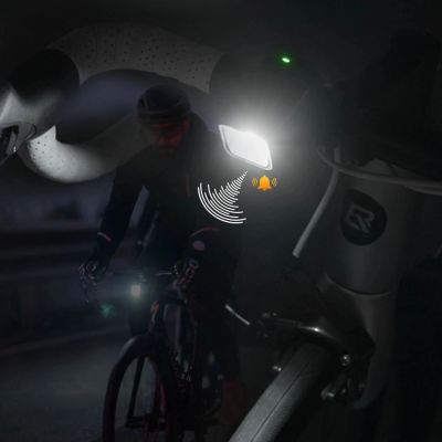 3. Rockbros SKL01 Fahrrad-Frontlicht 450 lm mit 120 dB USB-C-Fahrradklingel – Schwarz