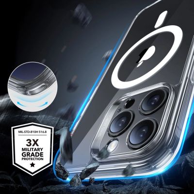 4. ESR Classic Pro Set Halolock MagSafe Hülle für iPhone 16 Pro Max – transparent