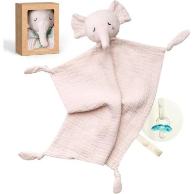 Momcozy Elefanten-Babyspielzeug aus Baumwolle, Rosa