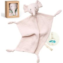 Momcozy Elefanten-Babyspielzeug aus Baumwolle, Rosa