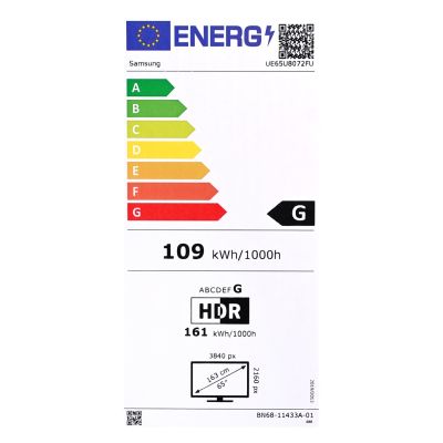 18. Samsung UE65U8072FUXXH LED-Fernseher 65 Zoll 4K Ultra HD Tizen Q-Symphony DVB-T2 Schwarz (Modell 2025)