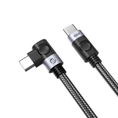 C2C PD100W Laptop-Schnellladekabel (Winkelkabel) schwarz 1 m