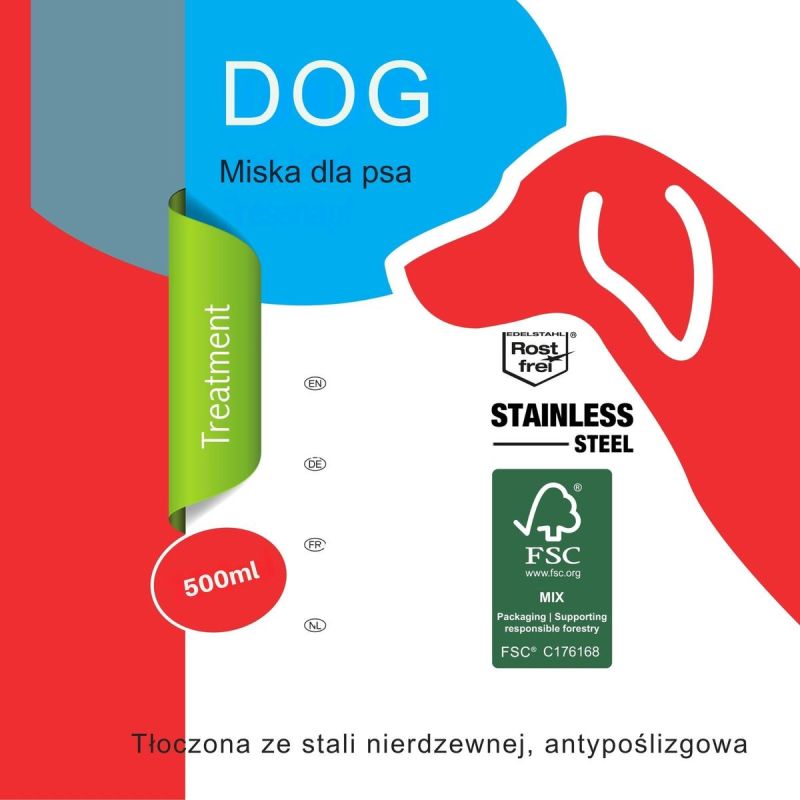 6. Hunde- und Katzennapf aus Edelstahl, 500 ml