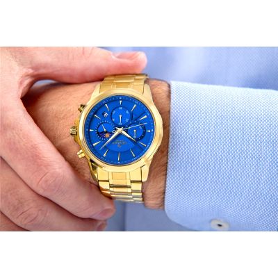4. Giewont Herrenuhr Chronograph Saphir Gold Blau GW9460-B5