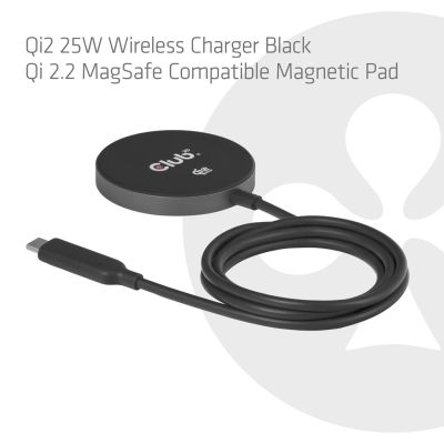 17. CLUB3D CAC-3027 Handy-Ladegerät für Smartphones, universelles schwarzes DC-Wireless-Ladegerät mit Schnellladefunktion (intern)