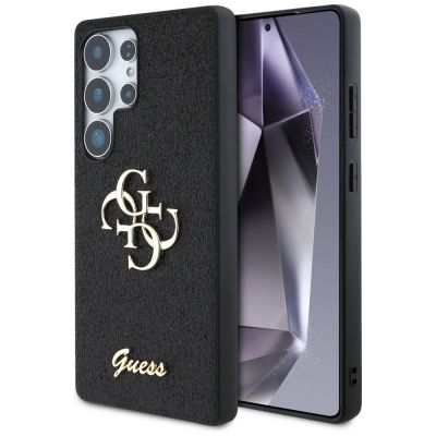 Guess Fixed Glitter Big 4G Metal Logo Hülle für Samsung Galaxy S25 Ultra schwarz