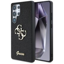 Guess Fixed Glitter Big 4G Metal Logo Hülle für Samsung Galaxy S25 Ultra schwarz