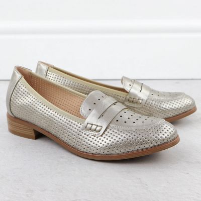2. Damen-Loafer mit Lochmuster, Metallic-Gold, Potocki 12581