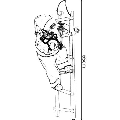 6. Dekorativer Weihnachtsmann auf einer Leiter, 65 cm