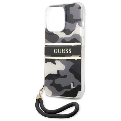 6. Guess GUHCP13LKCABBK iPhone 13 Pro / 13 6,1" schwarz/schwarze Hardcase Camo Strap Collection