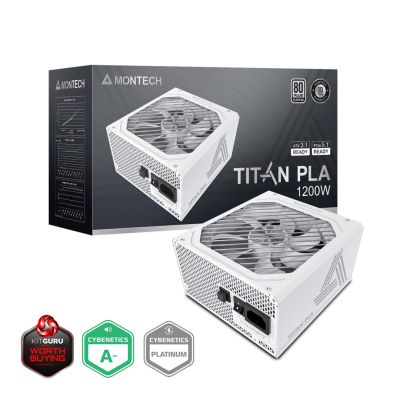 3. Montech Titan PLA 1200W Netzteil – 80 PLUS & Cybenetics Platinum, modular, PCIe 5.1 – 1200 Watt