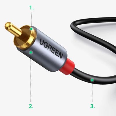 2. Ugreen Audiokabel USB Typ C (Stecker) - 2RCA (Stecker) 1,5 m grau (20193 CM451)